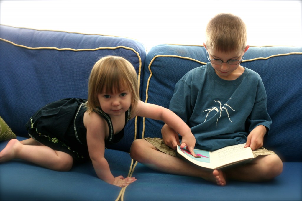 reading to sister