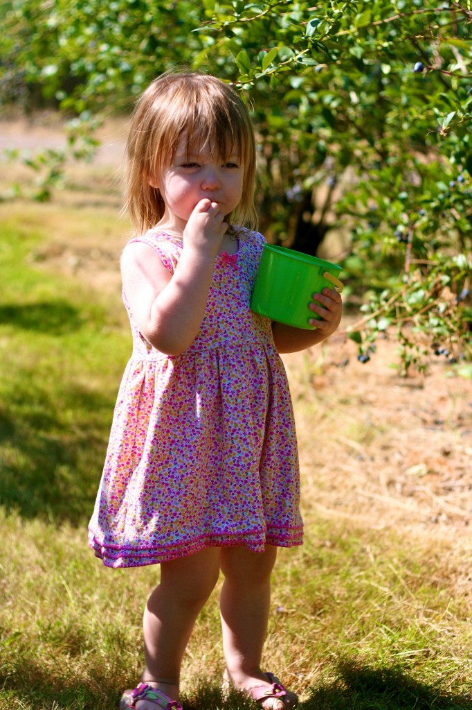 girl blueberry eating